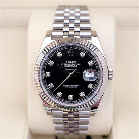 rolex datejust black diamond dial|rolex datejust 41mm black face.